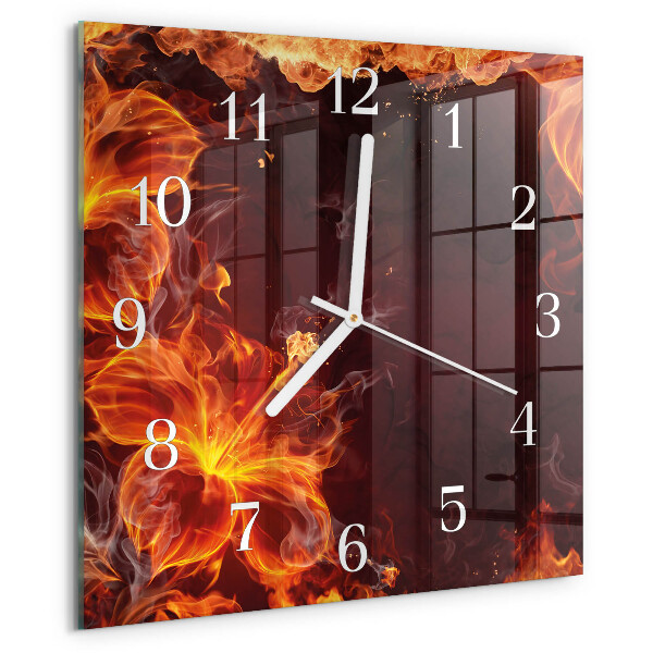 Orologio quadrato Fiori di fuoco