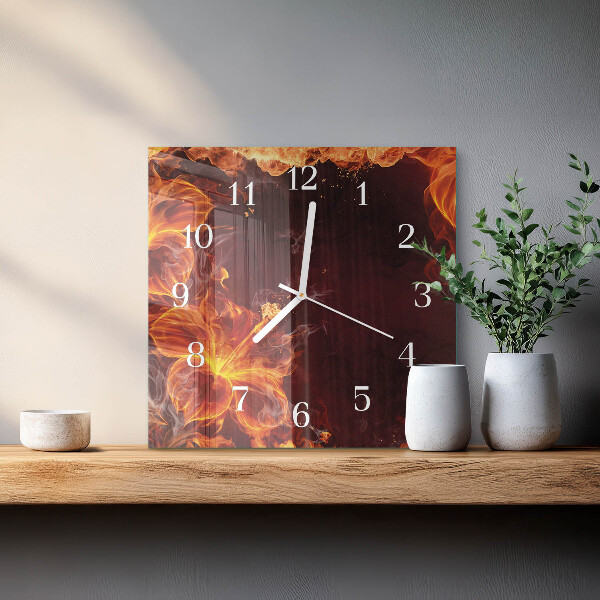 Orologio quadrato Fiori di fuoco