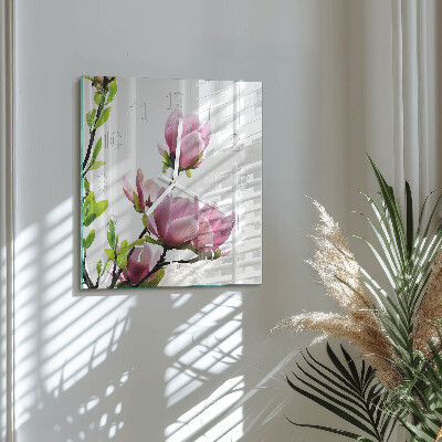 Orologio quadrato Fiore di magnolia