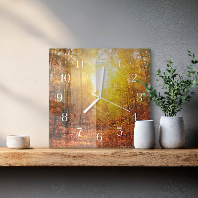 Orologio quadrato Foresta autunnale