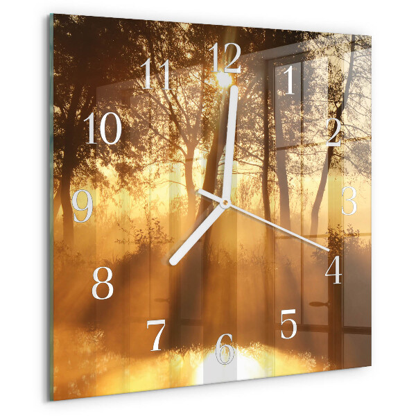 Orologio quadrato Alberi Nebbia