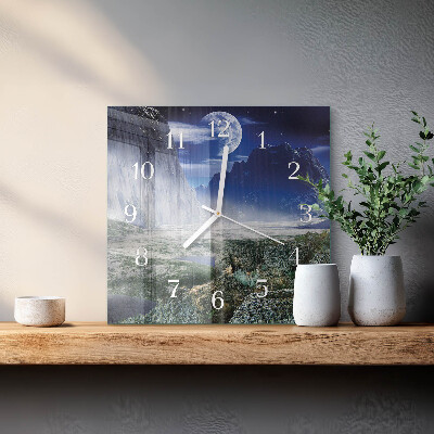 Orologio quadrato Montagne Luna
