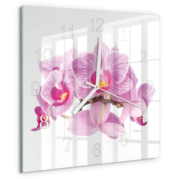 Orologio quadrato Orchidee
