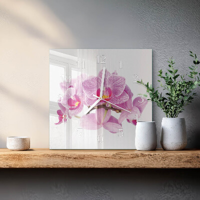 Orologio quadrato Orchidee