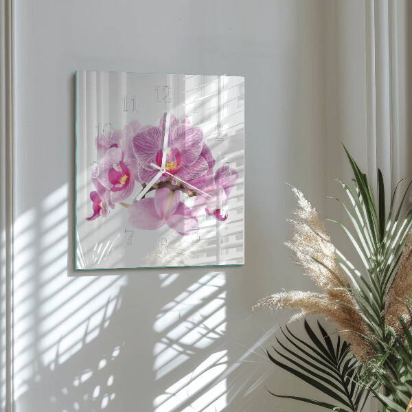 Orologio quadrato Orchidee