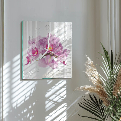 Orologio quadrato Orchidee