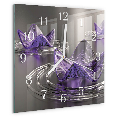 Orologio quadrato Fiori di vetro