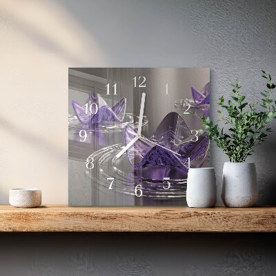 Orologio quadrato Fiori di vetro