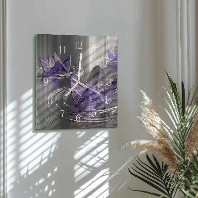 Orologio quadrato Fiori di vetro