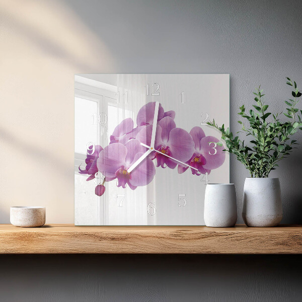 Orologio quadrato Orchidea