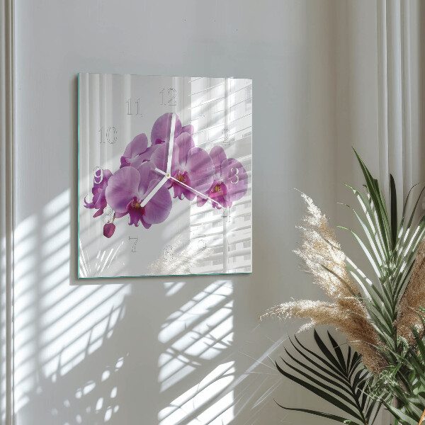 Orologio quadrato Orchidea