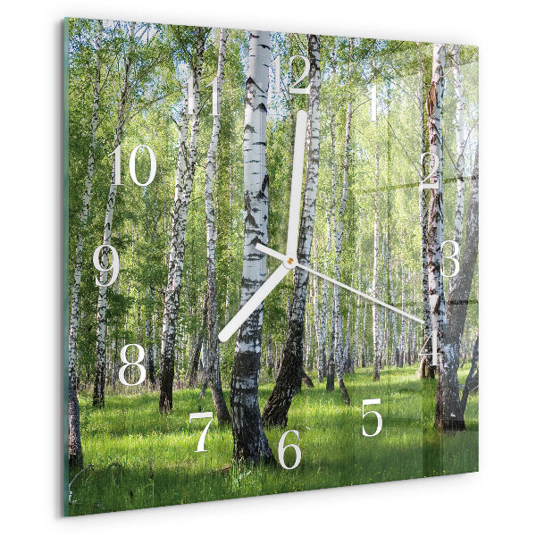 Orologio quadrato Foresta di betulle
