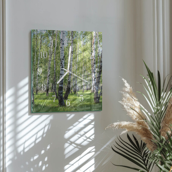 Orologio quadrato Foresta di betulle