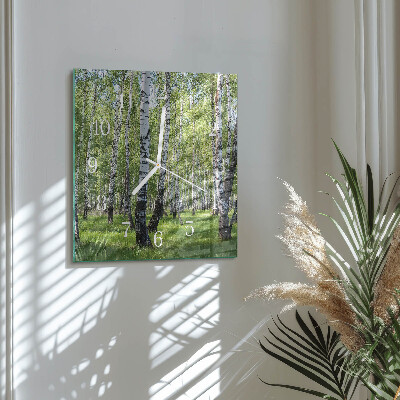 Orologio quadrato Foresta di betulle