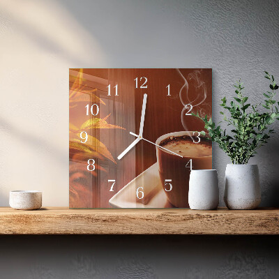 Orologio quadrato Caffè
