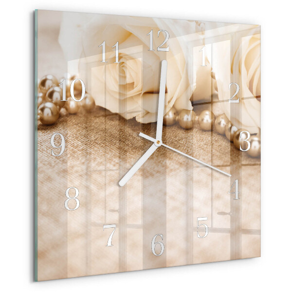 Orologio quadrato Rose seppia vintage