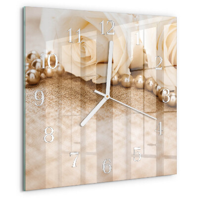 Orologio quadrato Rose seppia vintage