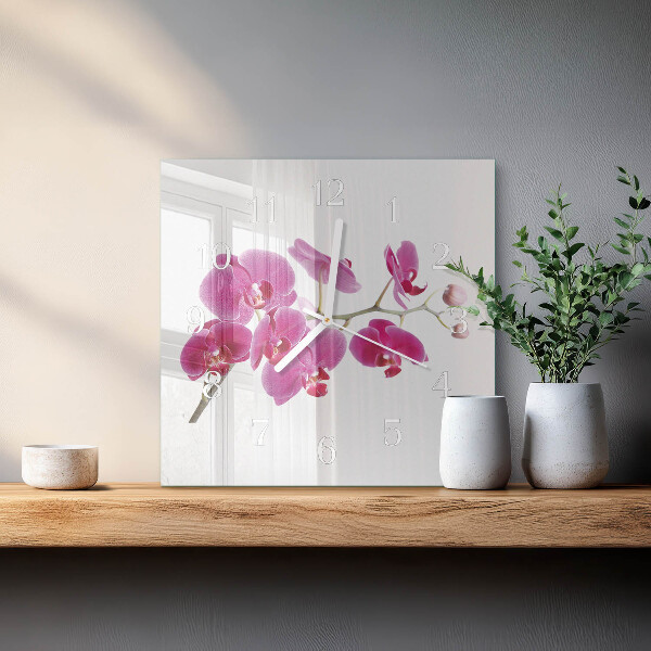 Orologio quadrato Orchidea