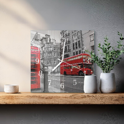 Orologio quadrato Autobus Rosso