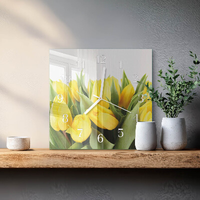 Orologio quadrato Fiori di tulipano