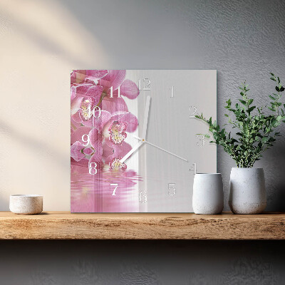 Orologio quadrato Orchidea