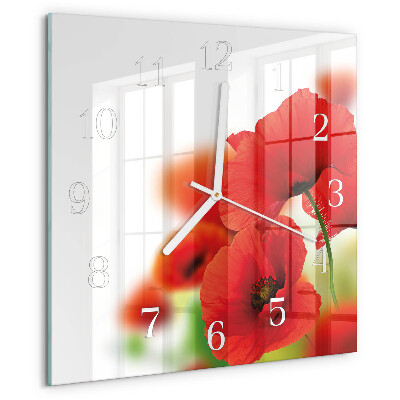 Orologio quadrato Papaveri