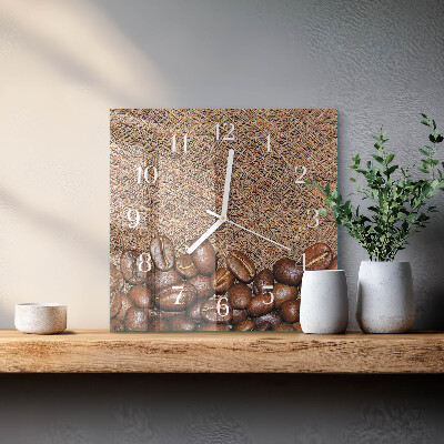 Orologio quadrato chicchi di caffè