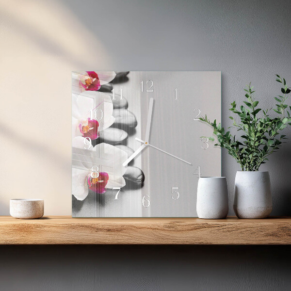Orologio quadrato Pietre per orchidee