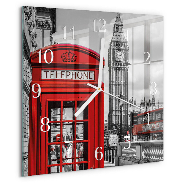 Orologio quadrato Cabina telefonica rossa
