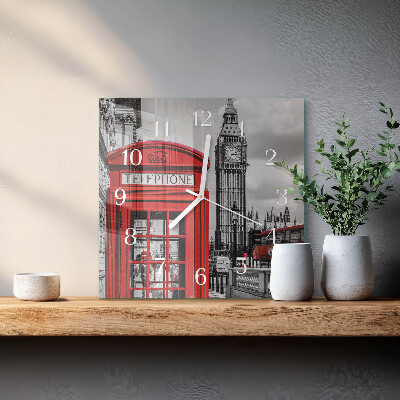 Orologio quadrato Cabina telefonica rossa