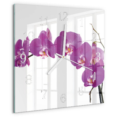 Orologio quadrato Orchidea