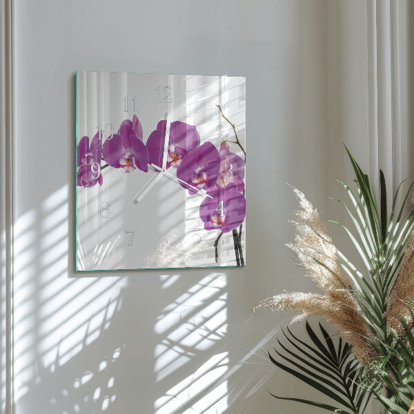 Orologio quadrato Orchidea