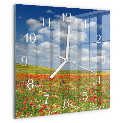 Orologio quadrato Campo di papaveri