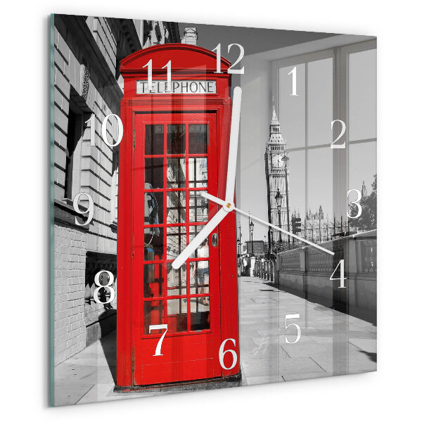 Orologio quadrato Cabina telefonica rossa