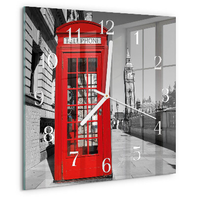 Orologio quadrato Cabina telefonica rossa