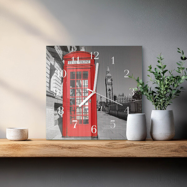 Orologio quadrato Cabina telefonica rossa