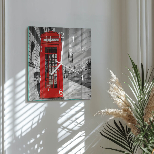 Orologio quadrato Cabina telefonica rossa