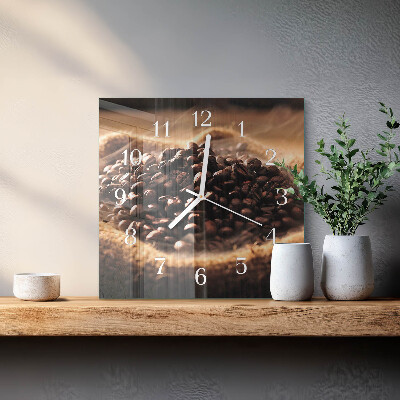 Orologio quadrato chicchi di caffè