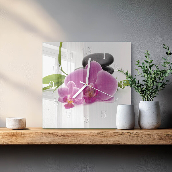 Orologio quadrato Orchidea