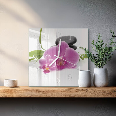 Orologio quadrato Orchidea