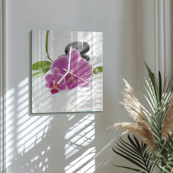 Orologio quadrato Orchidea