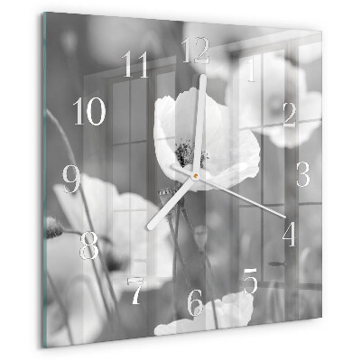 Orologio quadrato Papaveri