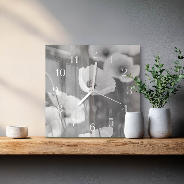 Orologio quadrato Papaveri