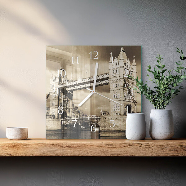 Orologio quadrato Ponte di Londra, seppia