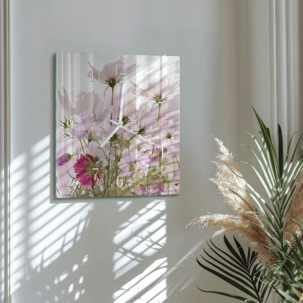 Orologio quadrato Fiori di cosmo