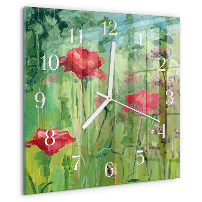 Orologio quadrato Papaveri