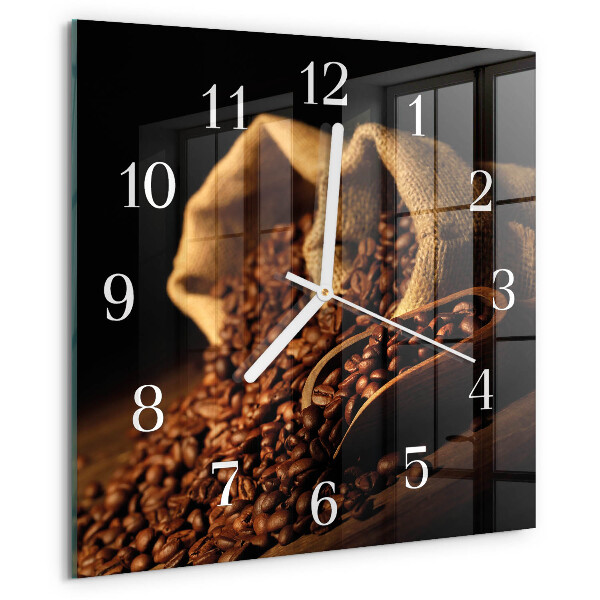 Orologio quadrato chicchi di caffè