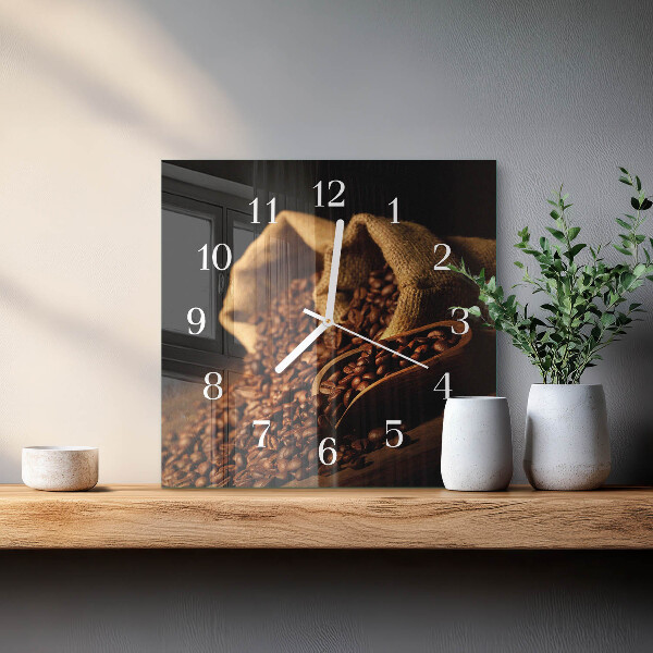 Orologio quadrato chicchi di caffè