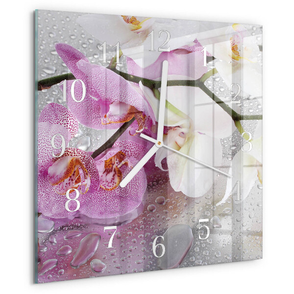 Orologio quadrato Orchidea