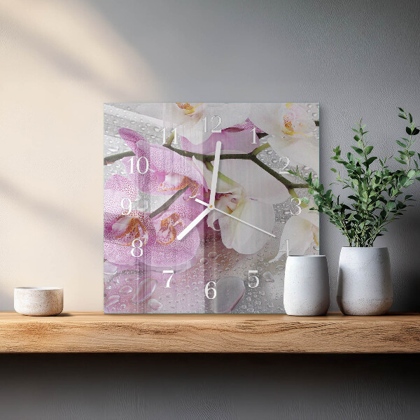 Orologio quadrato Orchidea